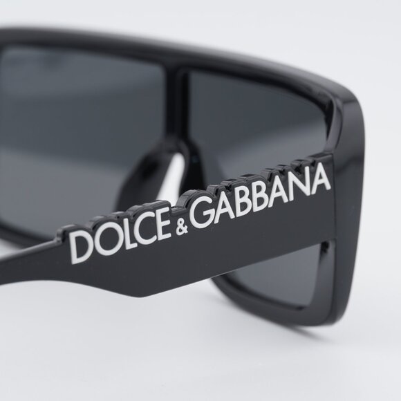 Dolce & Gabbana DG6204 501/87 Sunglasses Black Shield Frame, Grey Lenses main image 8